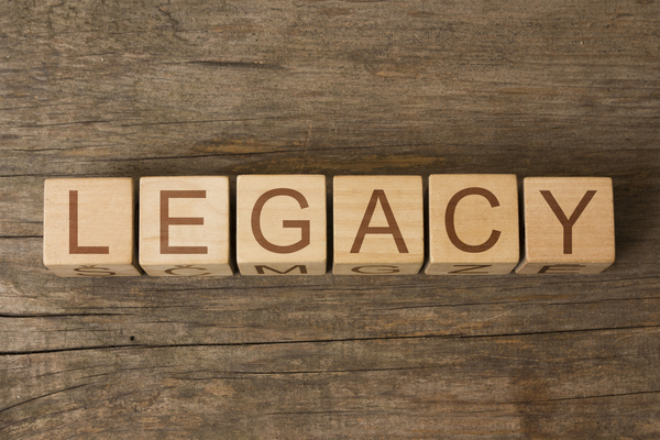 Legacy spelled with wooden blocks